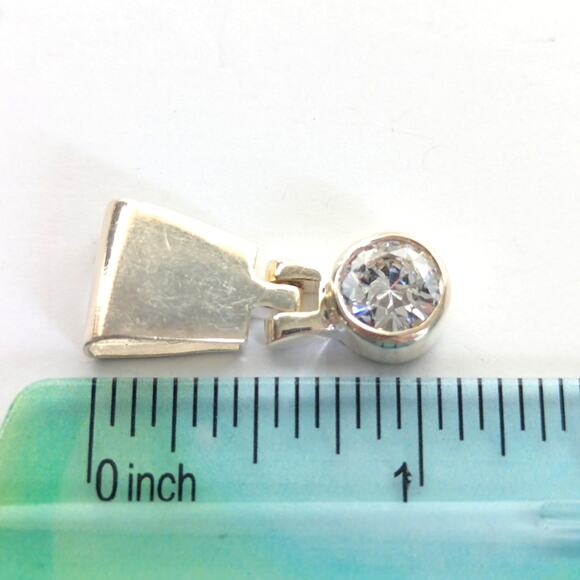 Stunning 925 Sterling Silver Zipper Style Glass Rhinestone Charm Pendant - Picture 4 of 4